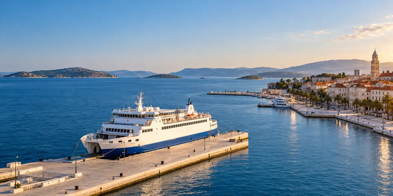 Réservation de vacances en Croatie avec vue sur Split, les îles dalmates et un ferry