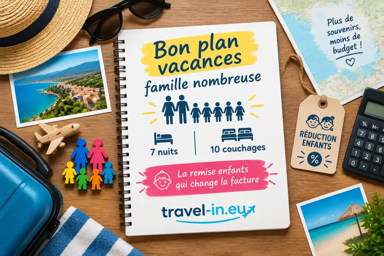 Bon plan vacances famille nombreuse : 7 nuits, 10 couchages et la remise enfants qui change la facture