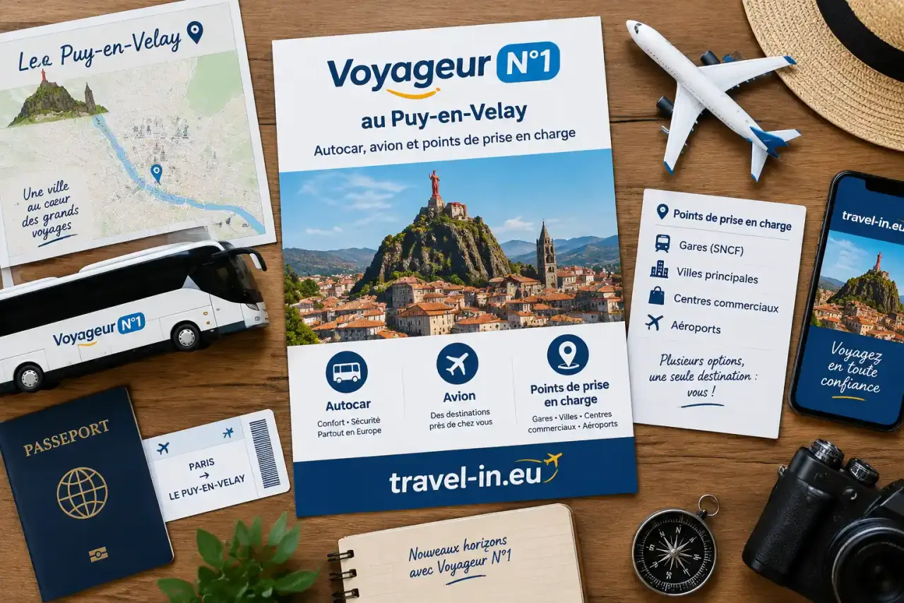 Voyageur N°1 au Puy-en-Velay : autocar, avion et points de prise en charge