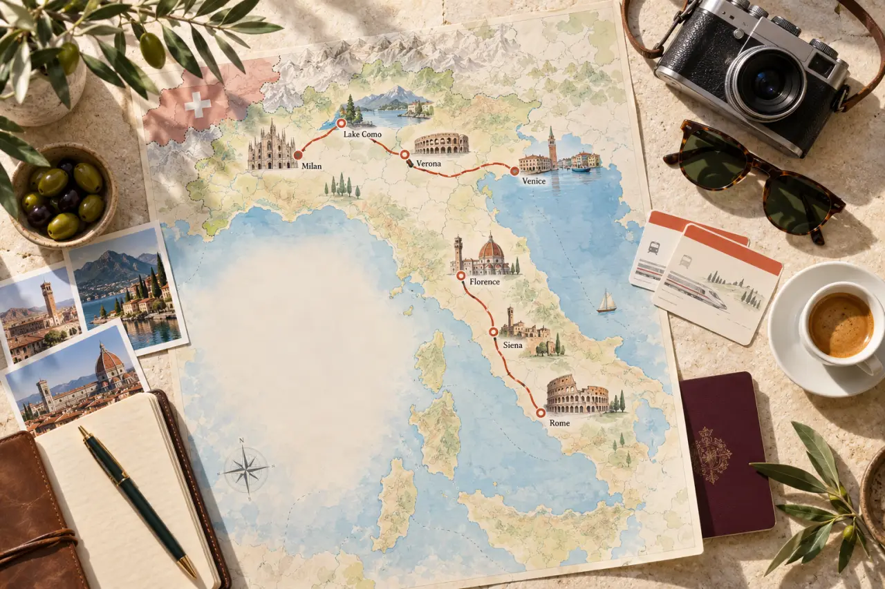 Voyage en Italie depuis la Suisse : Milan comme point de départ pour 7 jours jusqu’à Rome